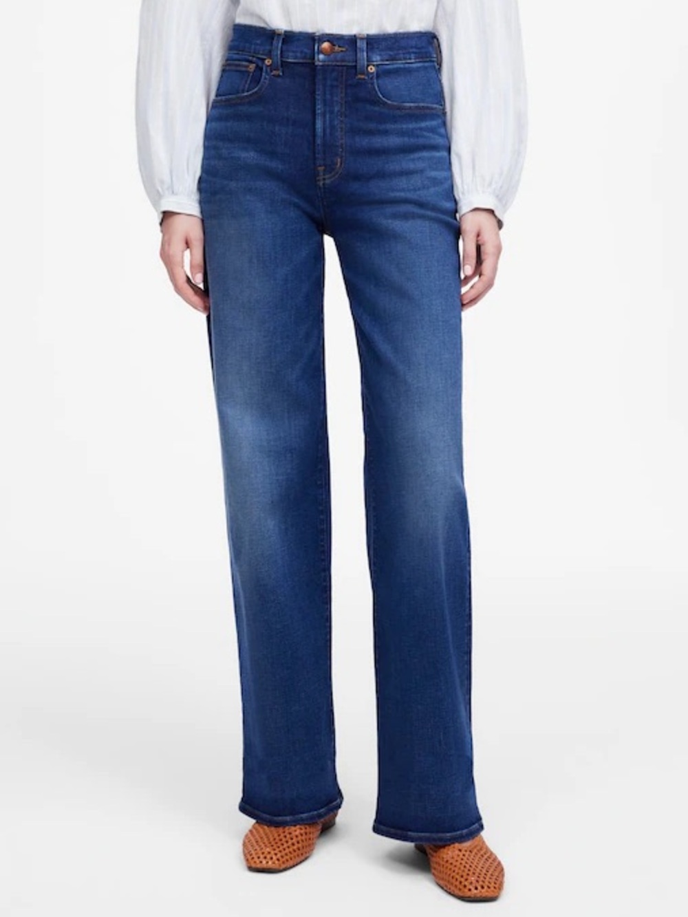 NWT Madewell Perfect Vintage Wide Leg Jeans Pipestone Wash Denim 26 $148 NV365